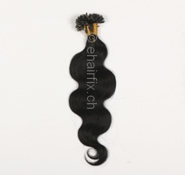 100 Remy Echthaar Strähnen wellig mit keratin Bondings