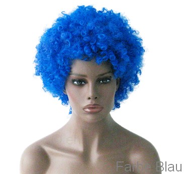 Kurz Blau Afro Cosplay Perücke- Kunsthaar